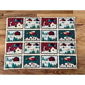 Holiday Blocks Cotton Christmas Patchwork Look Country Fabric - 45” x 16 Yards